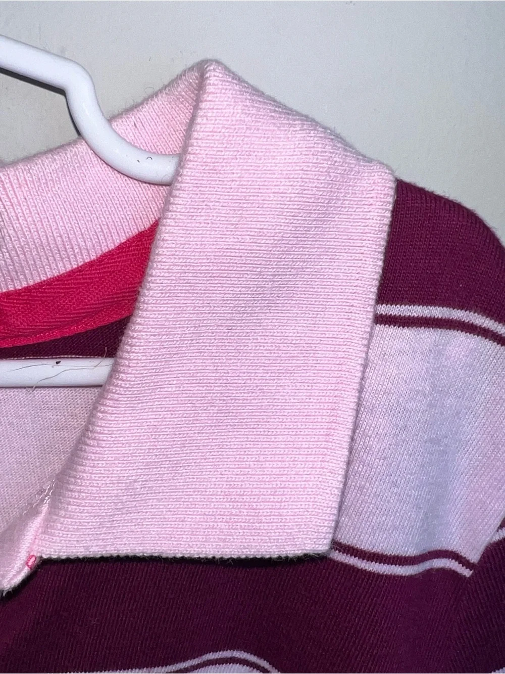 Old Navy Pink & Burgundy Striped Polo Dress